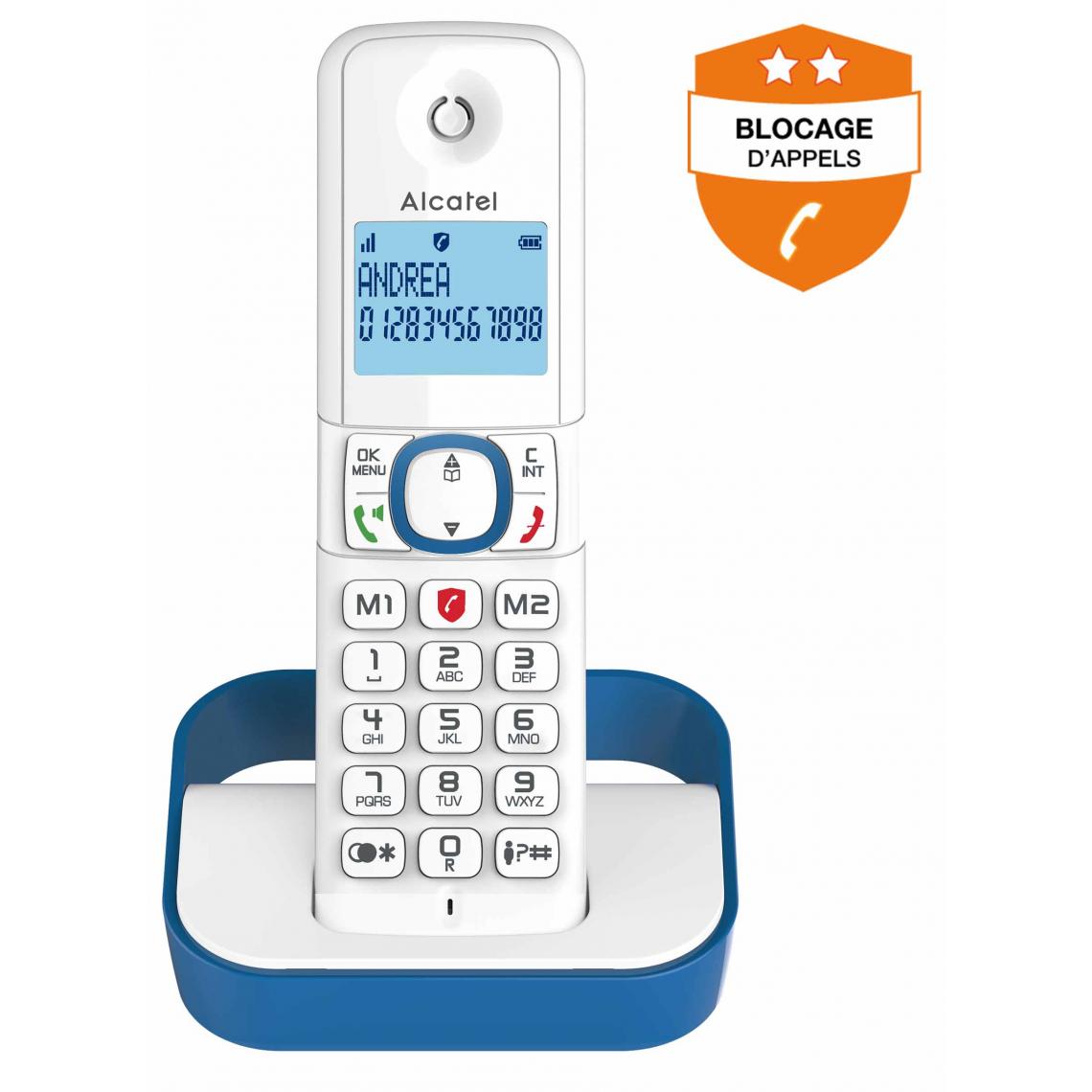 Alcatel - Telephone sans fil ALCATEL F860BLUE - Téléphone fixe sans fil