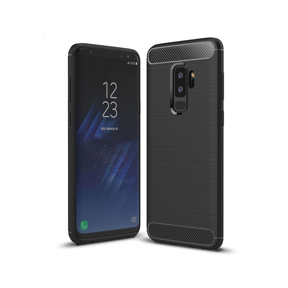 Wewoo - Coque noir pour Samsung Galaxy S9 + Texture de fibre de carbone brossé Soft TPU Anti-skip Housse de protection arrière, petite quantité recommandée avant Galaxy S9 Plus de lancement - Coque, étui smartphone