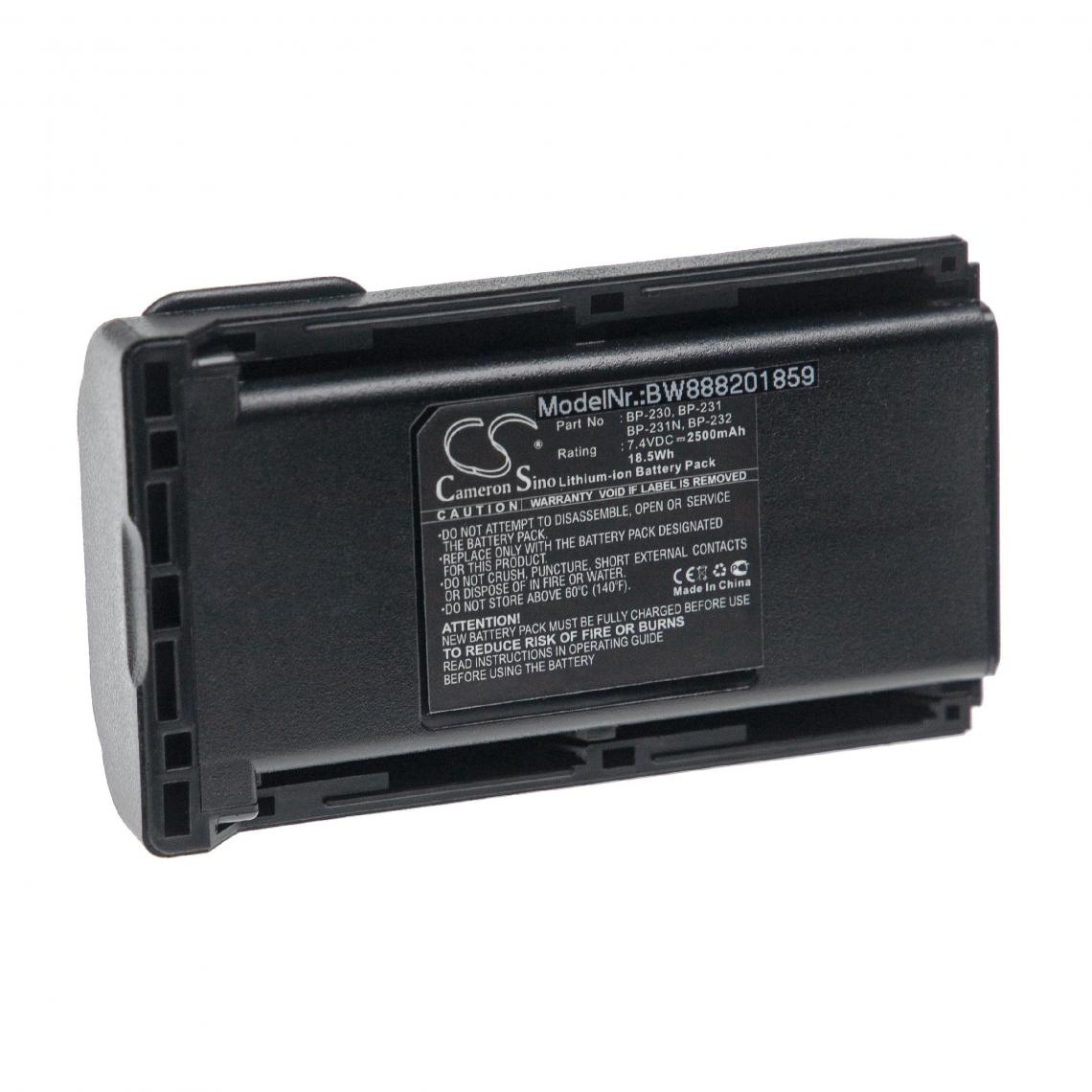 Vhbw - vhbw Batterie compatible avec Icom IC-F4161S, IC-F4161T, IC-F4162, IC-F4163S, IC-F4163T radio talkie-walkie (2500mAh, 7,4V, Li-ion) - Autres accessoires smartphone