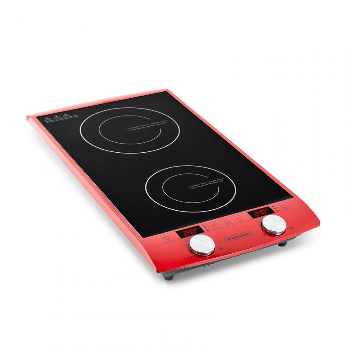 Kitchencook - Double Plaque De Cuisson A Induction Tactile Avec Affichage Led Induc2 Red Kitchencook - Table de cuisson