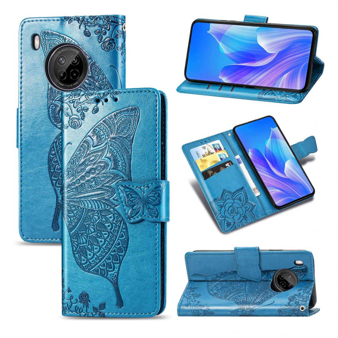 OtterBox - Huawei Y9A Housse Etui Coque de protection type portefeuille Papillon [Bleu] - Coque, étui smartphone
