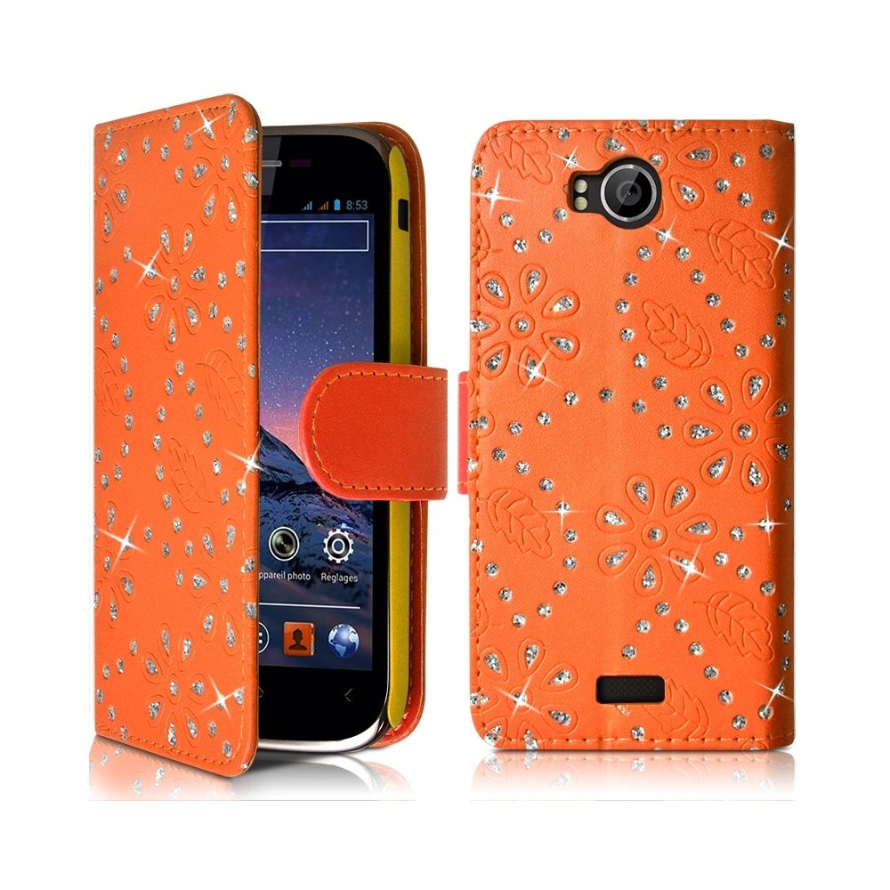 Karylax - Etui Portefeuille mode Support Style Diamant Orange pour Wiko Cink Peax 2 - Autres accessoires smartphone