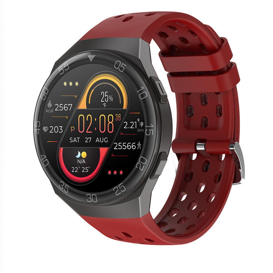 Chronotech Montres - Chronus MT68 Smart Watch for Men Women,1.28-inch Watchface Changeable Smartwatch for Android and iPhones, Heart Rate Monitor, Message and Phone Call Reminder, 24 Sports Modes, IP68(red) - Montre connectée