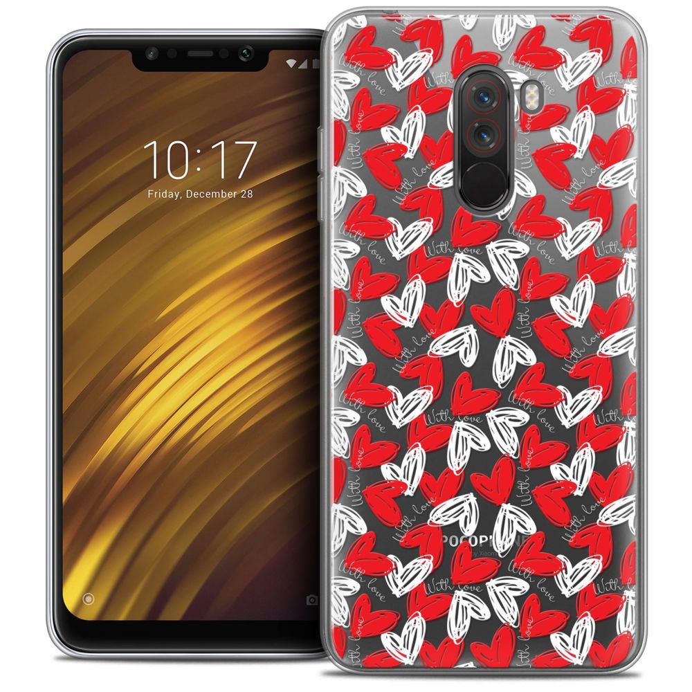 Caseink - Coque Housse Etui Xiaomi Pocophone F1 (6.18 ) [Crystal Gel HD Collection Love Saint Valentin Design With Love - Souple - Ultra Fin - Imprimé en France] - Coque, étui smartphone