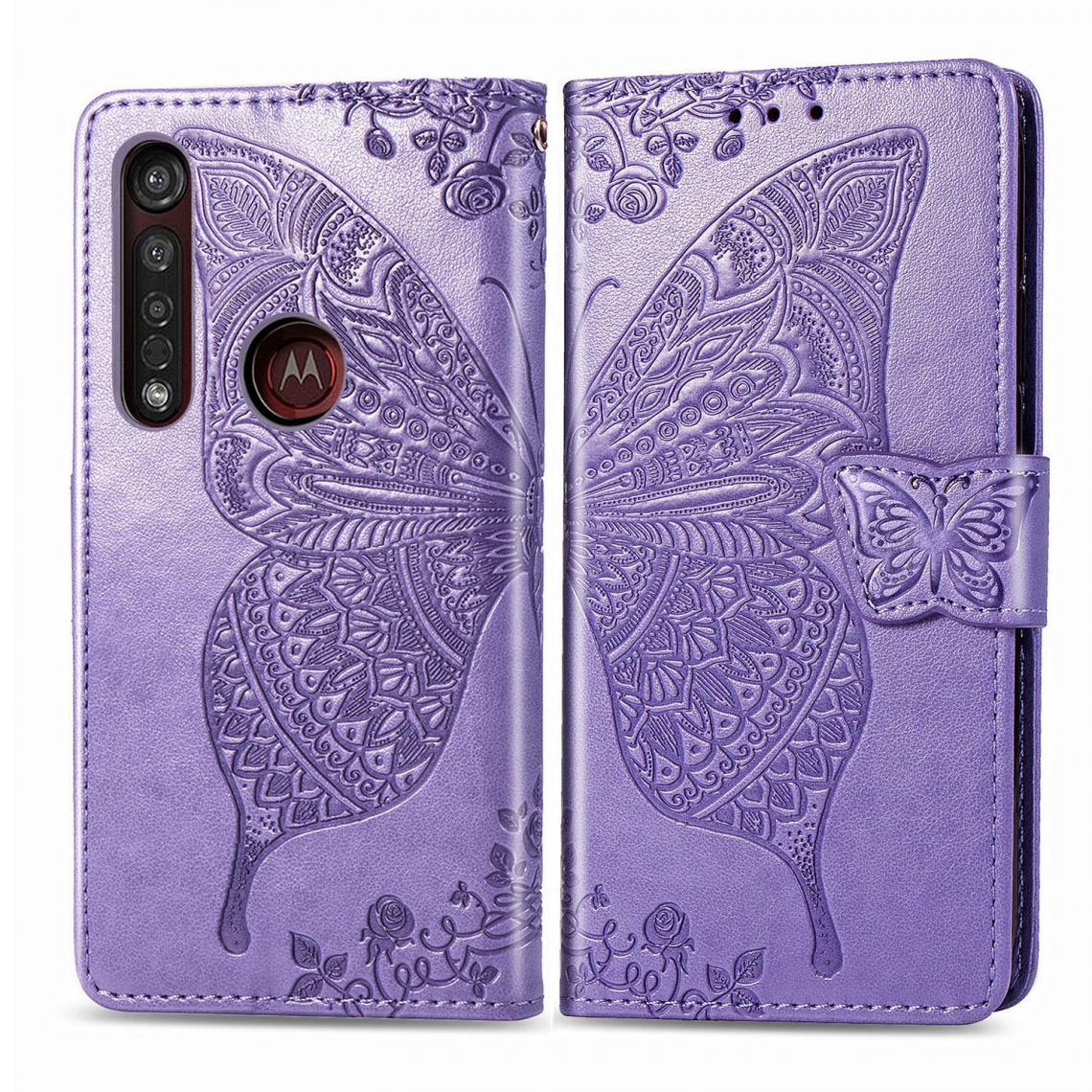 OtterBox - Moto G8 Plus Housse Etui Coque de protection type portefeuille Papillon [Violet] - Coque, étui smartphone