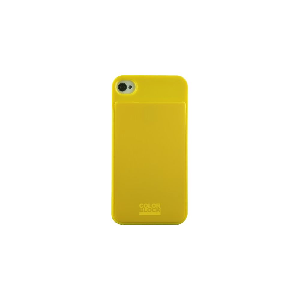 Colorblock - Coque rigide Colorblock jaune pour iPhone 4/4S avec emplacement pour carte - Coque, étui smartphone