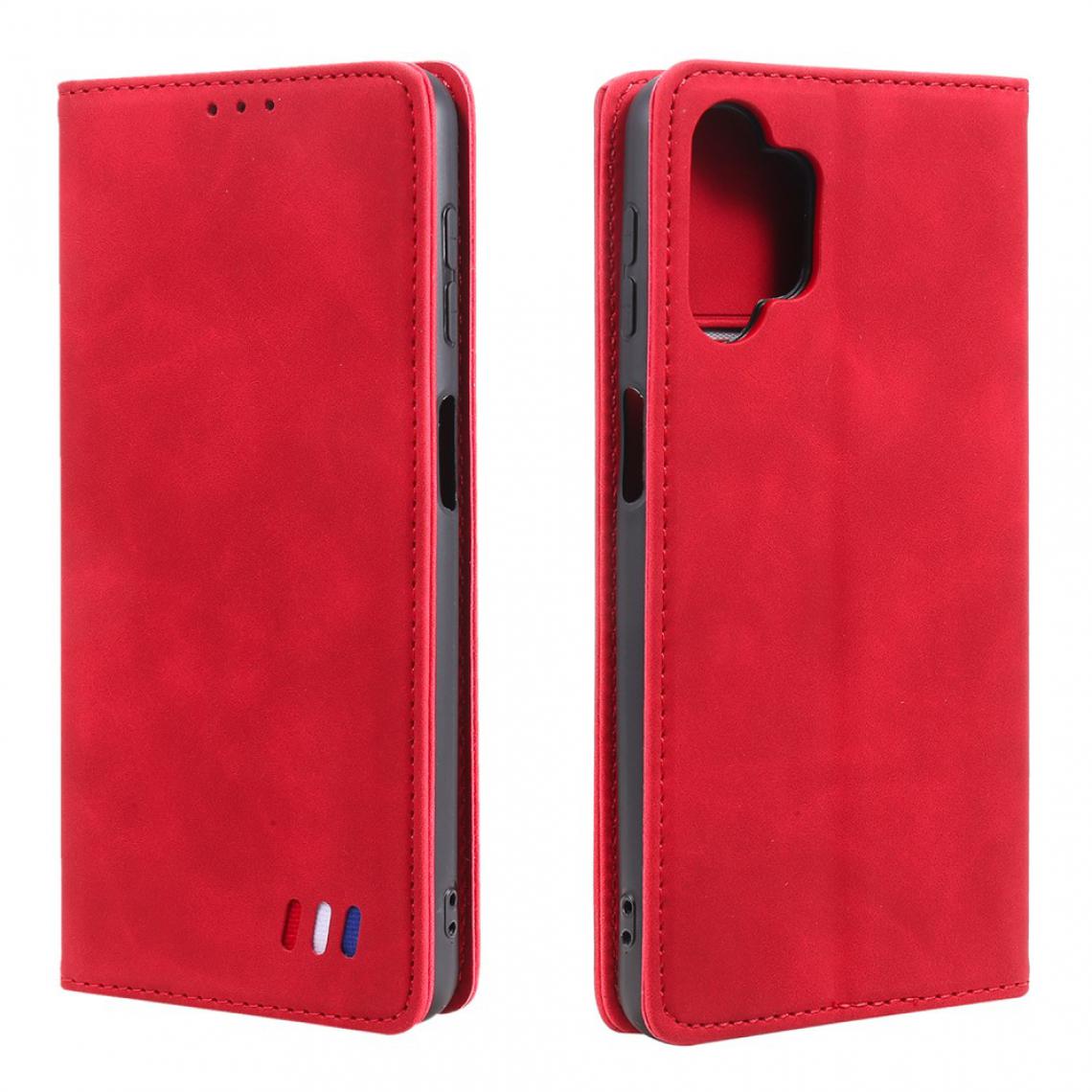 Other - Etui en PU Décor tricolore Sensation de toucher de la peau avec support rouge pour votre Samsung Galaxy A32 4G (EU Version) - Coque, étui smartphone