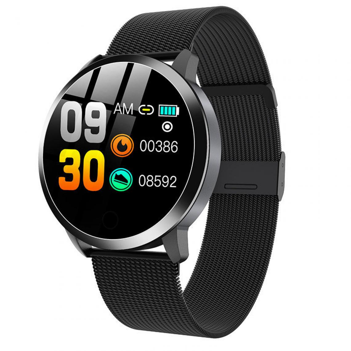 Chronotech Montres - Smart Watch Women's Fashion Fitness Tracker Q8 Plus Bracelet Electronic Life Waterproof Fully Compatible(black) - Montre connectée