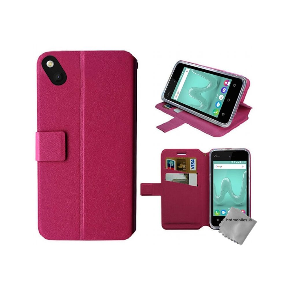 Htdmobiles - Housse etui coque pochette portefeuille pour Wiko Sunny + verre trempe - ROSE - Autres accessoires smartphone