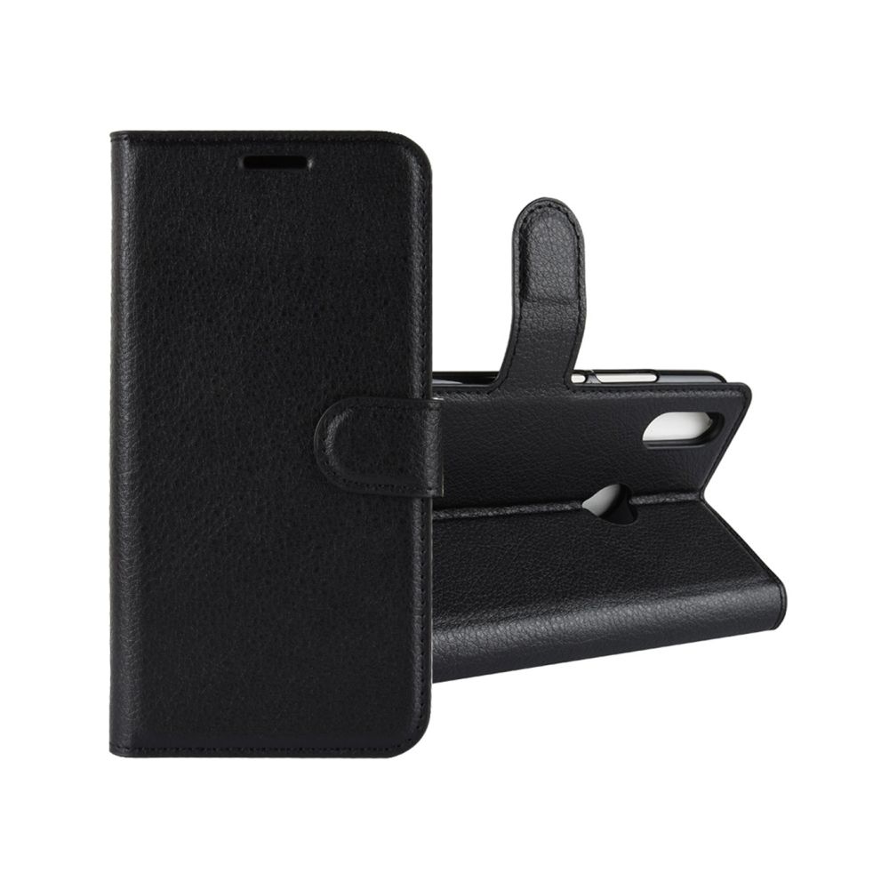 Wewoo - Housse Coque Étui en cuir à rabat horizontal Texture Litchi pour HuY9 (2019), avec support et emplacements pour cartes porte-monnaie (noir) - Coque, étui smartphone