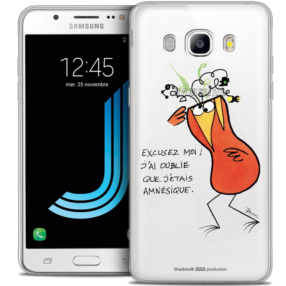Caseink - Coque Housse Etui Samsung Galaxy J7 2016 (J710) [Crystal HD Collection Les Shadoks ? Design Amnésie - Rigide - Ultra Fin - Imprimé en France] - Coque, étui smartphone