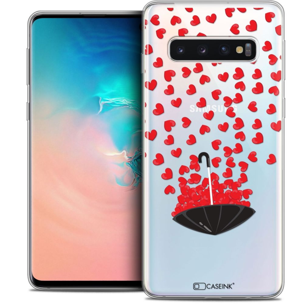 Caseink - Coque Housse Etui Pour Samsung Galaxy S10 (6.1 ) [Crystal Gel HD Collection Love Saint Valentin Design Parapluie d'Amour - Souple - Ultra Fin - Imprimé en France] - Coque, étui smartphone
