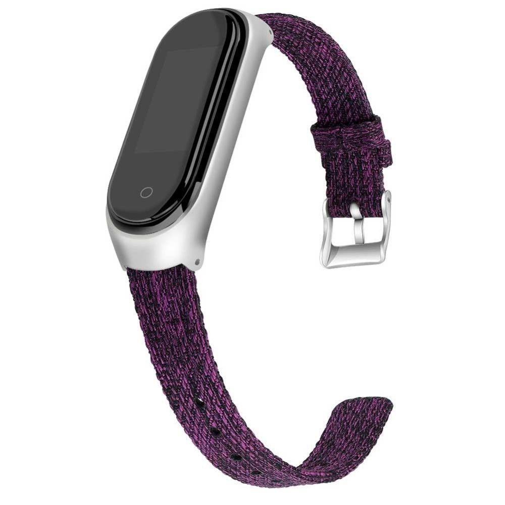 marque generique - Bracelet en PU Toile violet foncé pour votre Xiaomi Mi Band 4/3 - Accessoires bracelet connecté