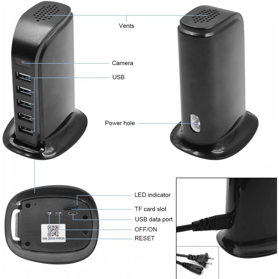 Yonis - Multiprise USB Caméra Cachée - Autres accessoires smartphone