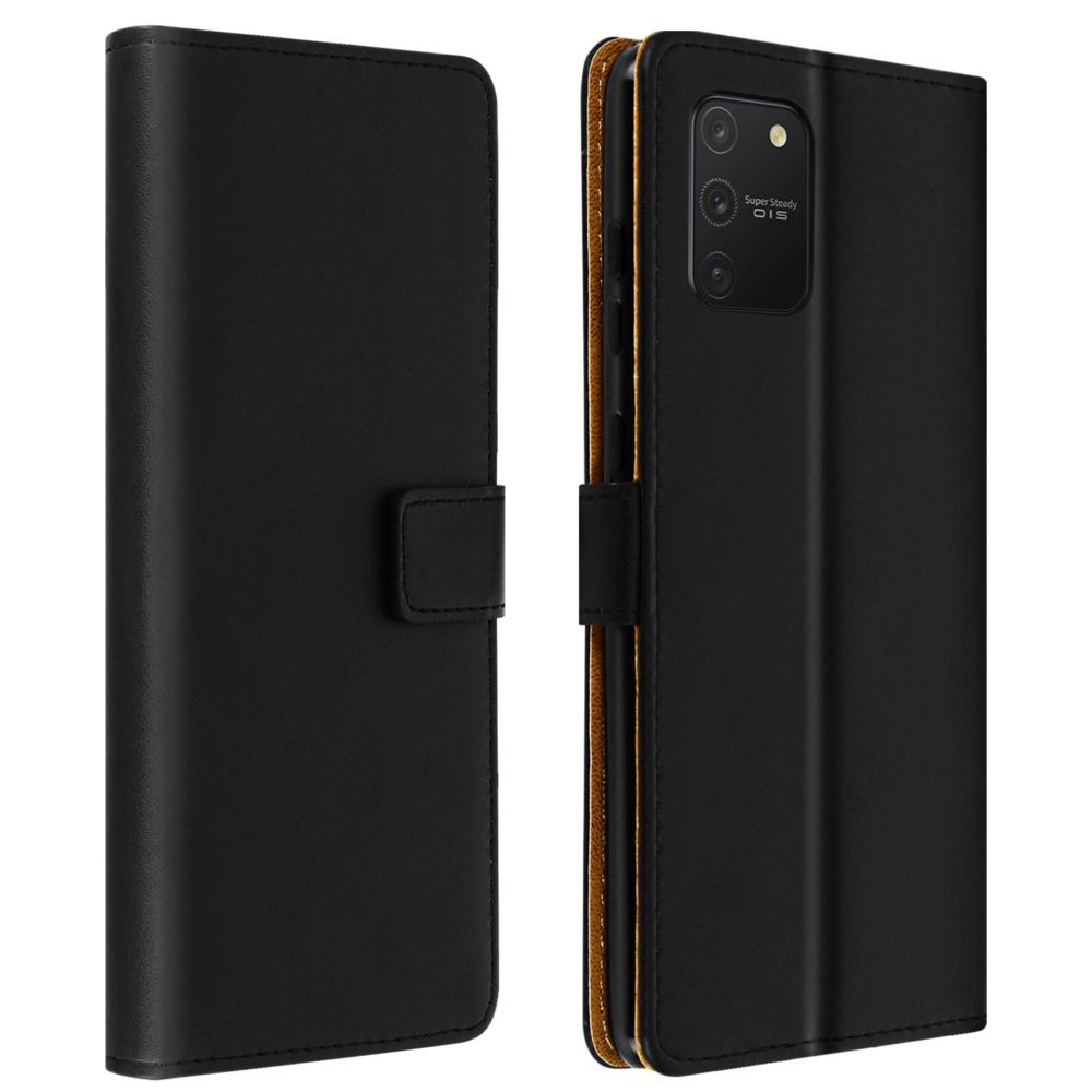 Avizar - Housse Samsung Galaxy S10 Lite Cuir Véritable Porte cartes Fonction Support Noir - Coque, étui smartphone