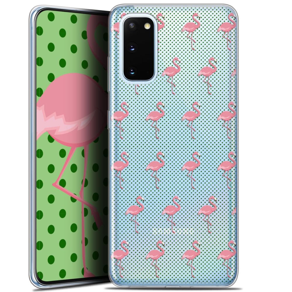 Caseink - Coque Pour Samsung Galaxy S20 (6.2 ) [Gel HD Collection Pattern Design Les flamants Roses Dots - Souple - Ultra Fin - Imprimé en France] - Coque, étui smartphone