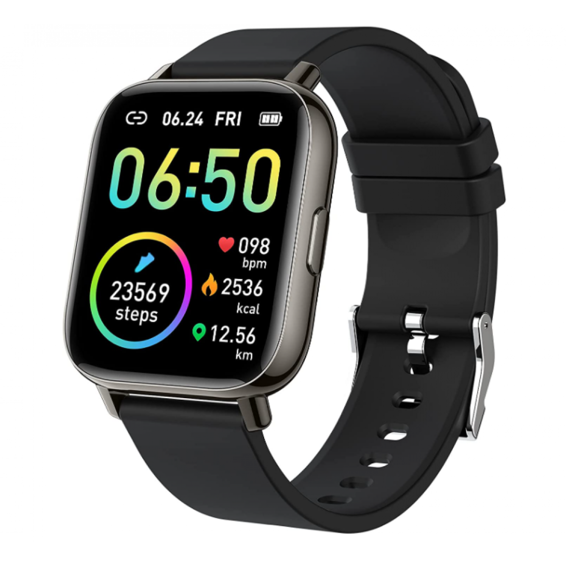 Chronotech Montres - Chronus Smart Watch 2022 Edition Men's Women's Watch, Fitness Tracker 1.69 Inch Touch Screen Smart Watch Fitness Watch Heart Rate Monitor black - Montre connectée