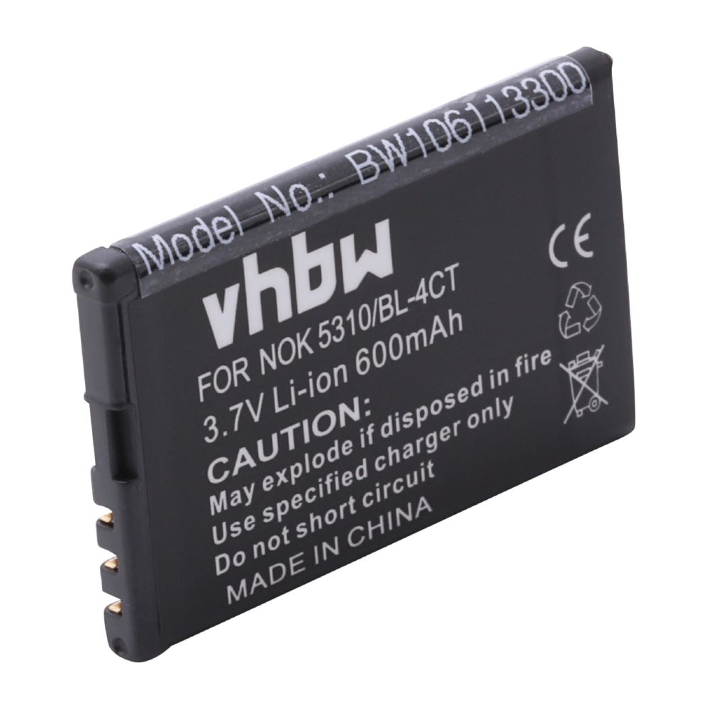 Vhbw - Batterie Li-Ion pour NOKIA 5310 XpressMusic / 5630 XpressMusic / 6600 FOLD / 7210 Supernova / 7310 Supernova / 2720 FOLD, remplace le modèle BL-4CT - Batterie téléphone