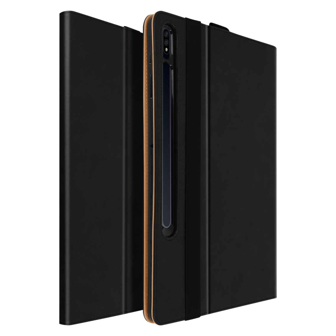 Avizar - Étui Folio Galaxy Tab S7 11.0 Cuir Noir - Coque, étui smartphone