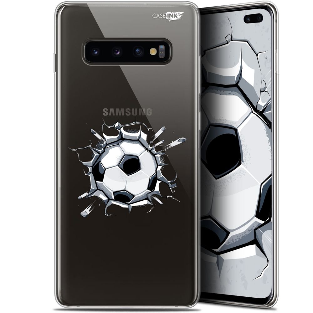 Caseink - Coque arrière Samsung Galaxy S10+ (6.4 ) Gel HD [ Nouvelle Collection - Souple - Antichoc - Imprimé en France] Le Balon de Foot - Coque, étui smartphone