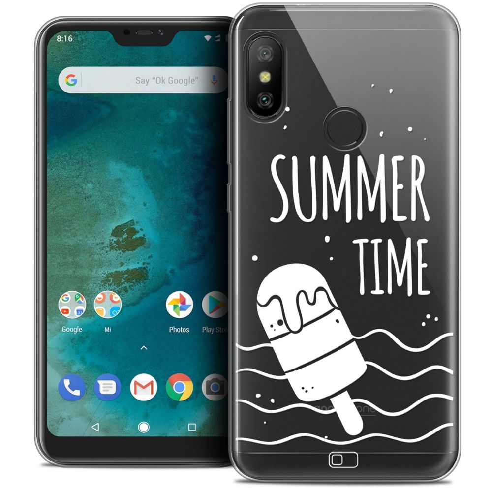Caseink - Coque Housse Etui Xiaomi Mi A2 LITE (5.8 ) [Crystal Gel HD Collection Summer Design Summer Time - Souple - Ultra Fin - Imprimé en France] - Coque, étui smartphone