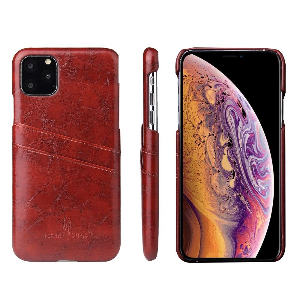 marque generique - Coque en TPU + PU cire d'huile rouge vin pour votre Apple iPhone XS (2019) 5.8 pouces - Coque, étui smartphone