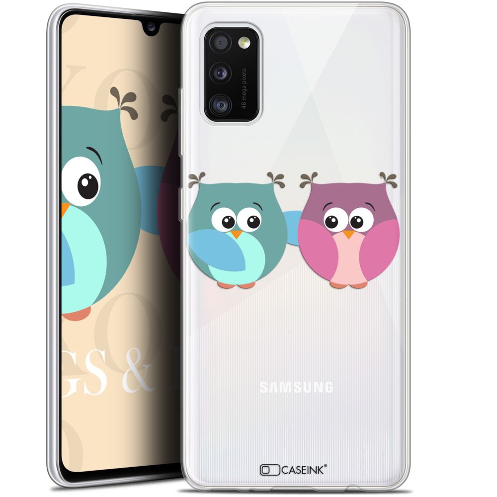 Caseink - Coque Pour Samsung Galaxy A41 (6.1 ) [Gel HD Collection Love Saint Valentin Design Hibous à deux - Souple - Ultra Fin - Imprimé en France] - Coque, étui smartphone