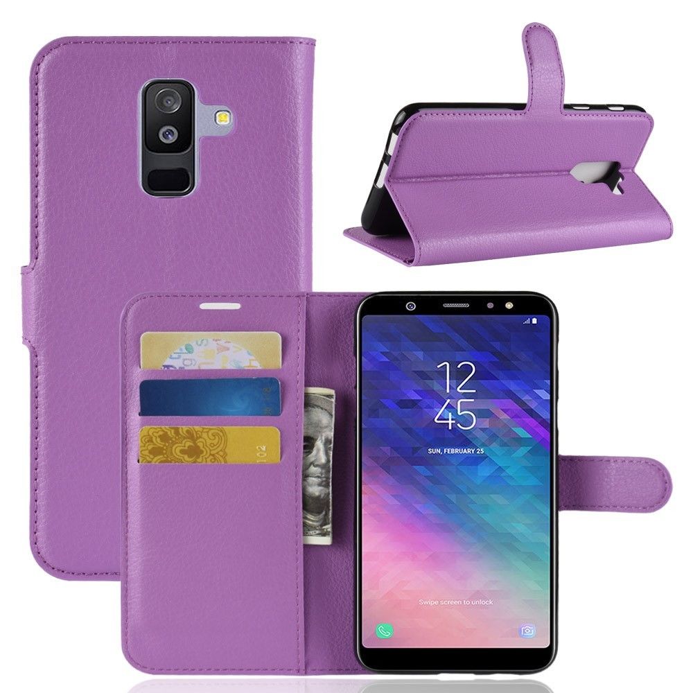 marque generique - Etui en PU violet pour votre Samsung Galaxy A6 Plus (2018) - Autres accessoires smartphone