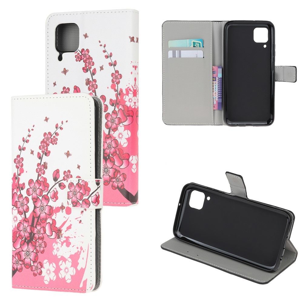 Generic - Etui en PU impression de motifs avec support fleur rose pour votre Huawei P40 Lite - Coque, étui smartphone