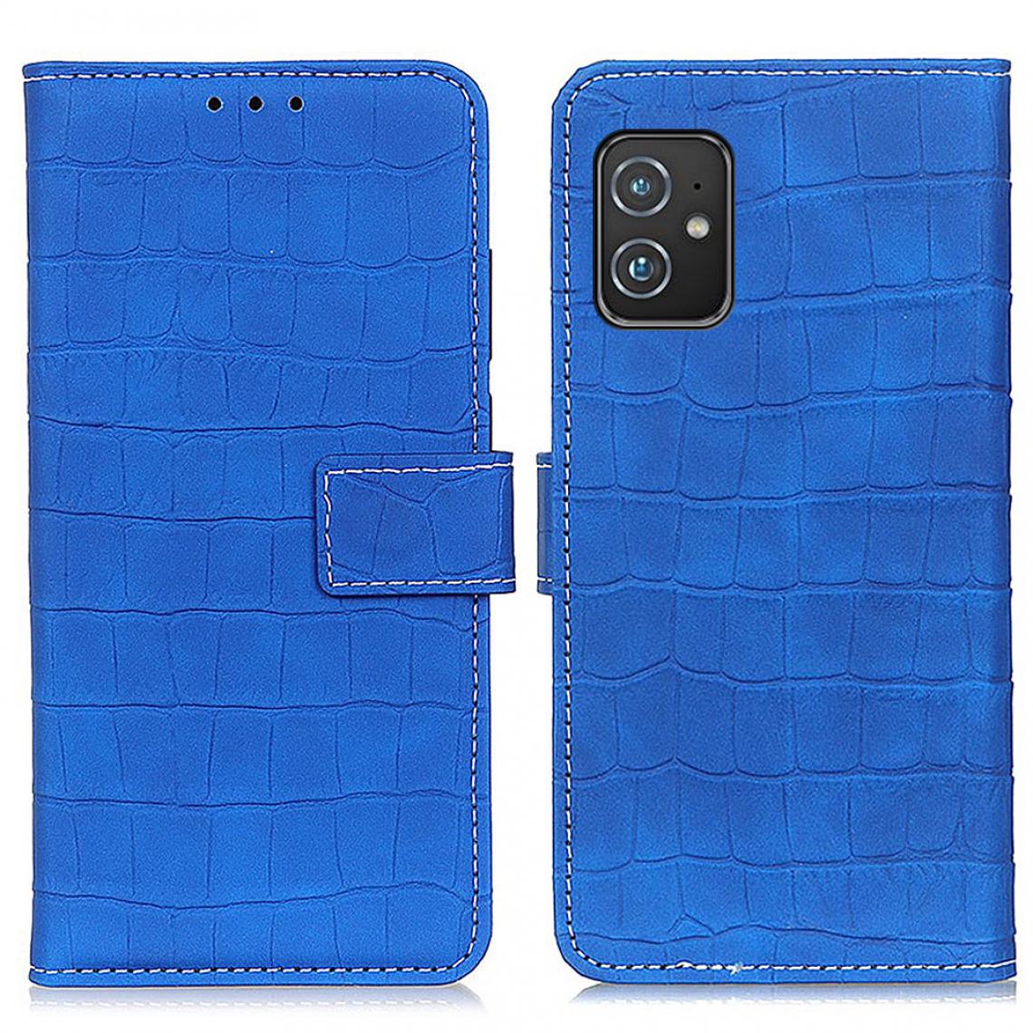 Other - Etui en PU Texture Crocodile avec support bleu pour votre Asus Zenfone 8 - Coque, étui smartphone