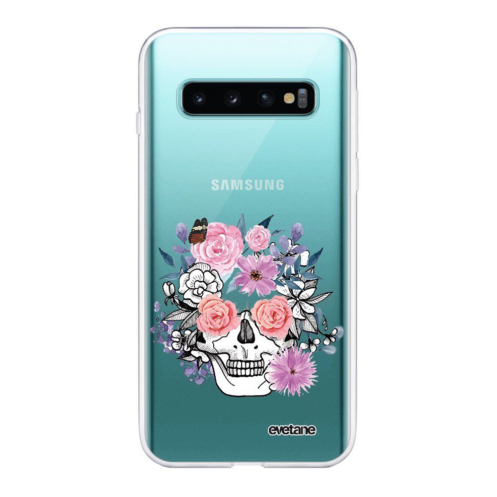 Evetane - Coque Samsung Galaxy S10 Plus 360 intégrale transparente Crâne floral Ecriture Tendance Design Evetane. - Coque, étui smartphone