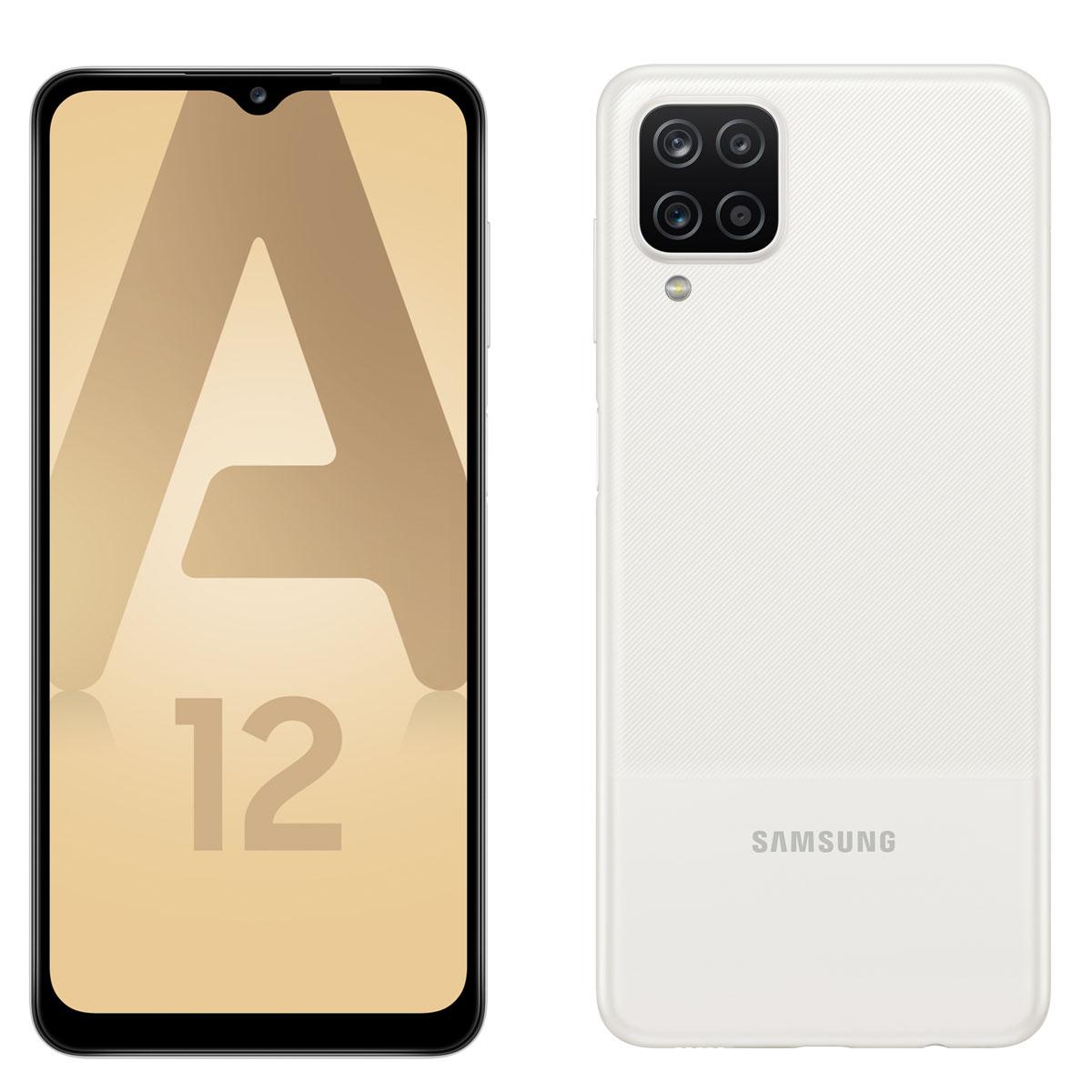 Samsung - Galaxy A12 - 64 Go - Blanc - Smartphone Android