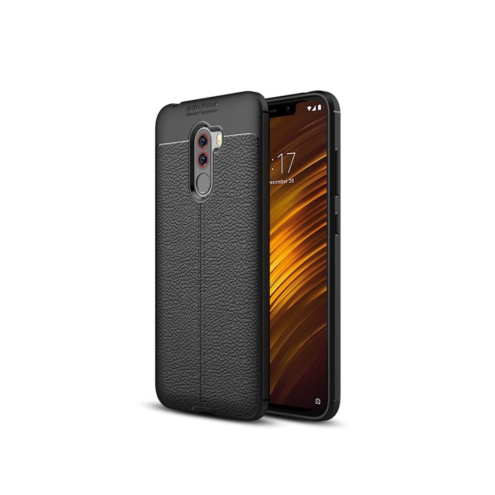 Wewoo - Coque antichoc TPU Litchi Texture pour Xiaomi Pocophone F1 (Noir) - Coque, étui smartphone