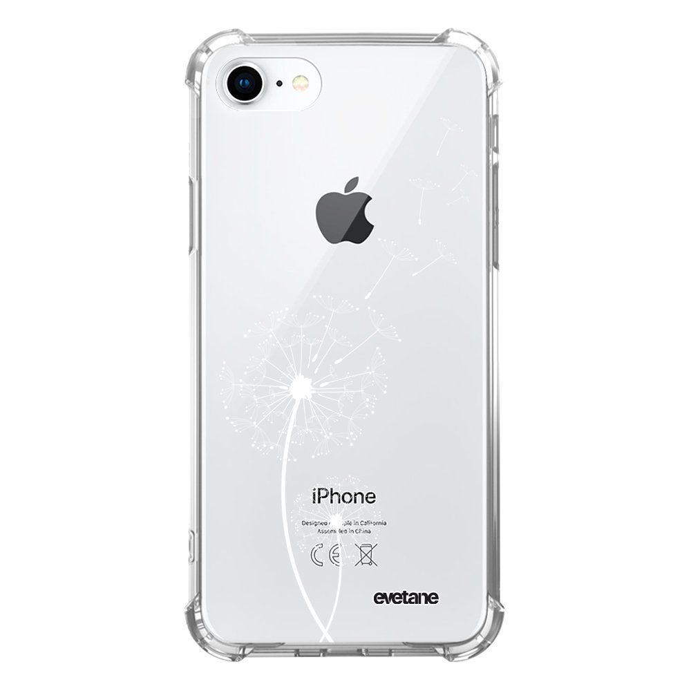 Evetane - Coque iPhone 7/8/ iPhone SE 2020 anti-choc souple avec angles renforcés transparente Pissenlit blanc Evetane - Coque, étui smartphone