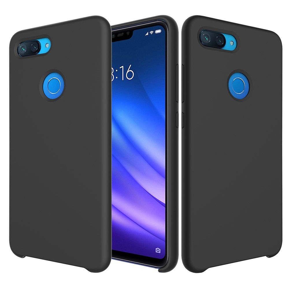 marque generique - Coque en silicone liquide noir pour votre Xiaomi Mi 8 Lite/Mi 8 Youth (Mi 8X) - Autres accessoires smartphone