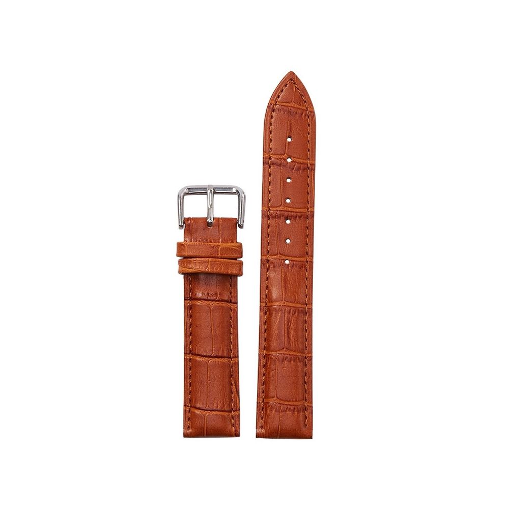 Wewoo - Bracelet pour montre connectée Dragonne en cuir de détachable cuirSpécification 22mm brun clair - Bracelet connecté
