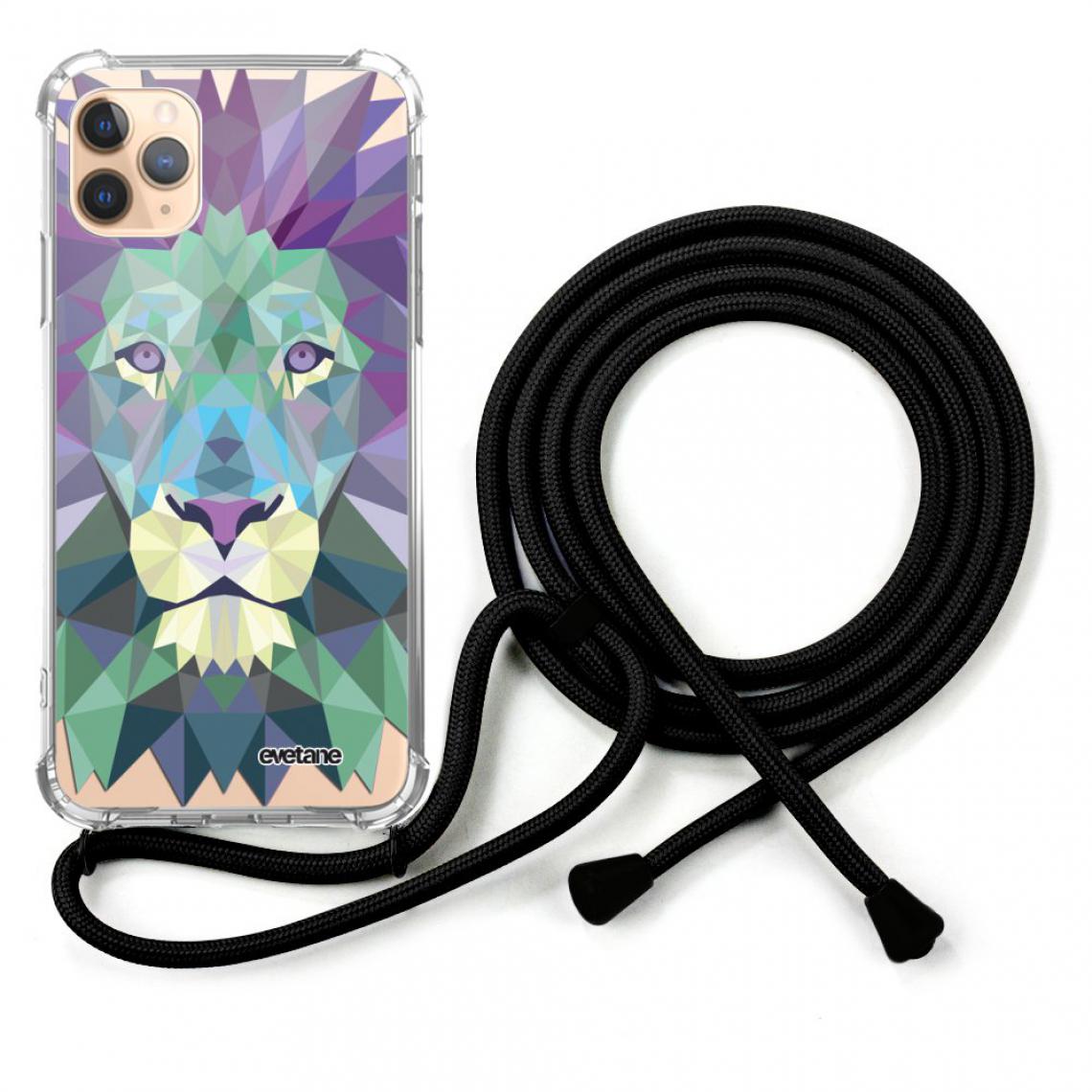 Evetane - Coque iPhone 11 Pro coque avec cordon transparente Lion Pastelle - Coque, étui smartphone