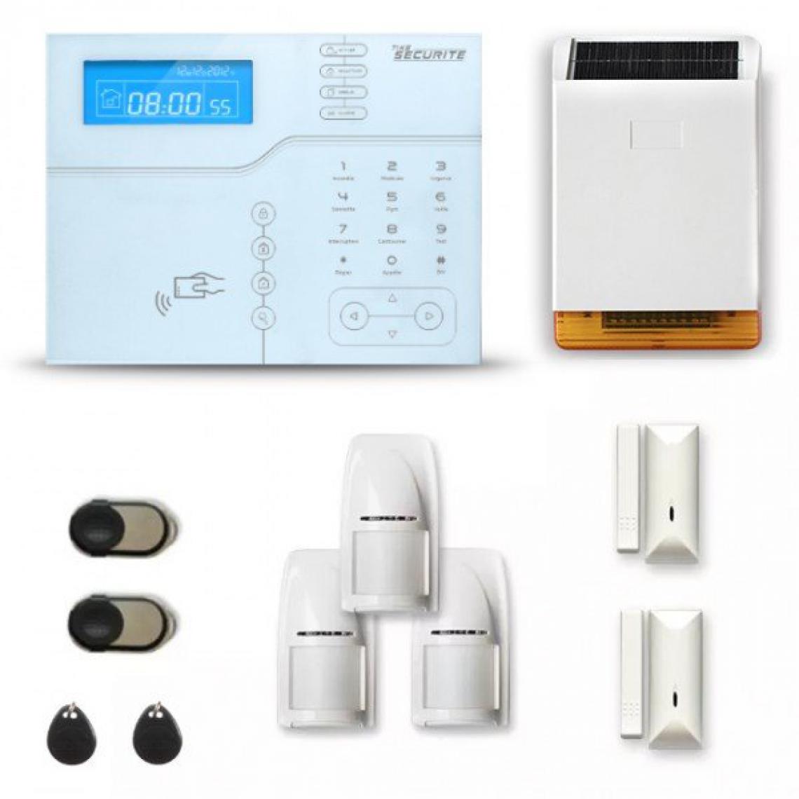 Tike Securite - Alarme maison sans fil SHB45 GSM/IP avec option GSM incluse - Alarme connectée