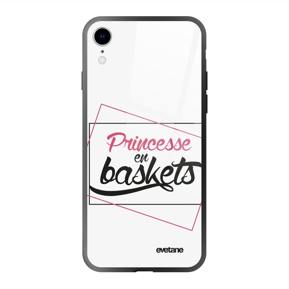Evetane - Coque iPhone XR soft touch noir effet glossy Princesse En Baskets Design Evetane - Coque, étui smartphone