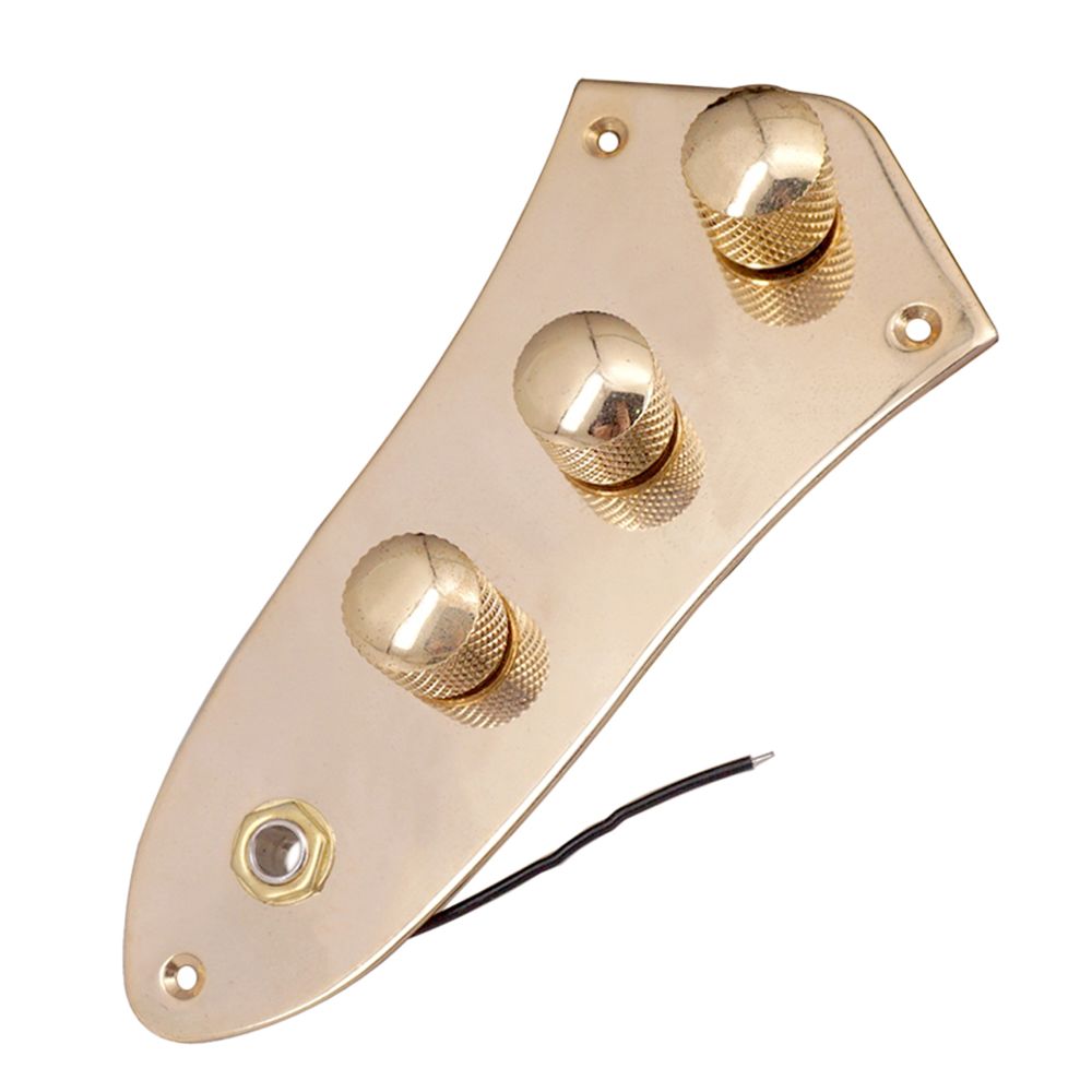 marque generique - plaque de circuit de contrôle de basse métal 4 trous pour jazz bass jb gold - Accessoires instruments à cordes