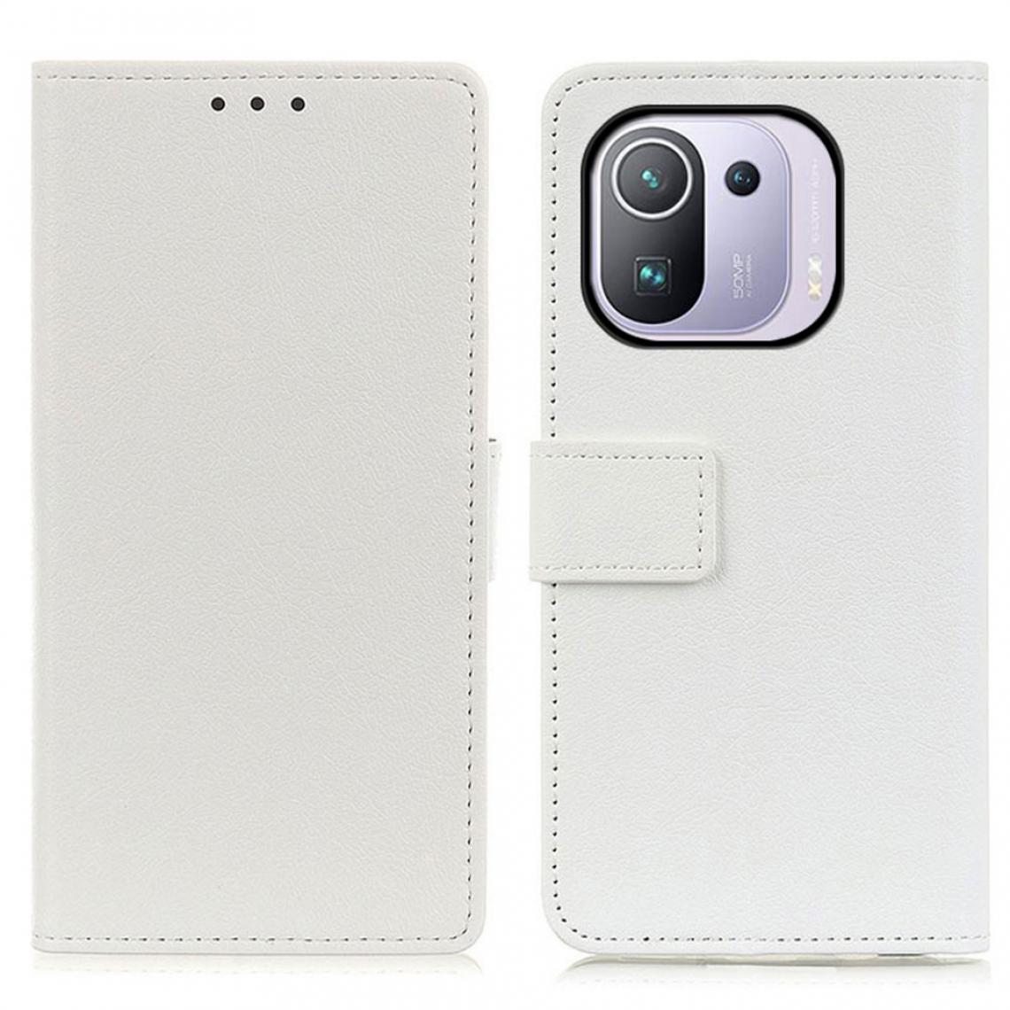 Other - Etui en PU avec support blanc pour votre Xiaomi Mi 11 Pro - Coque, étui smartphone