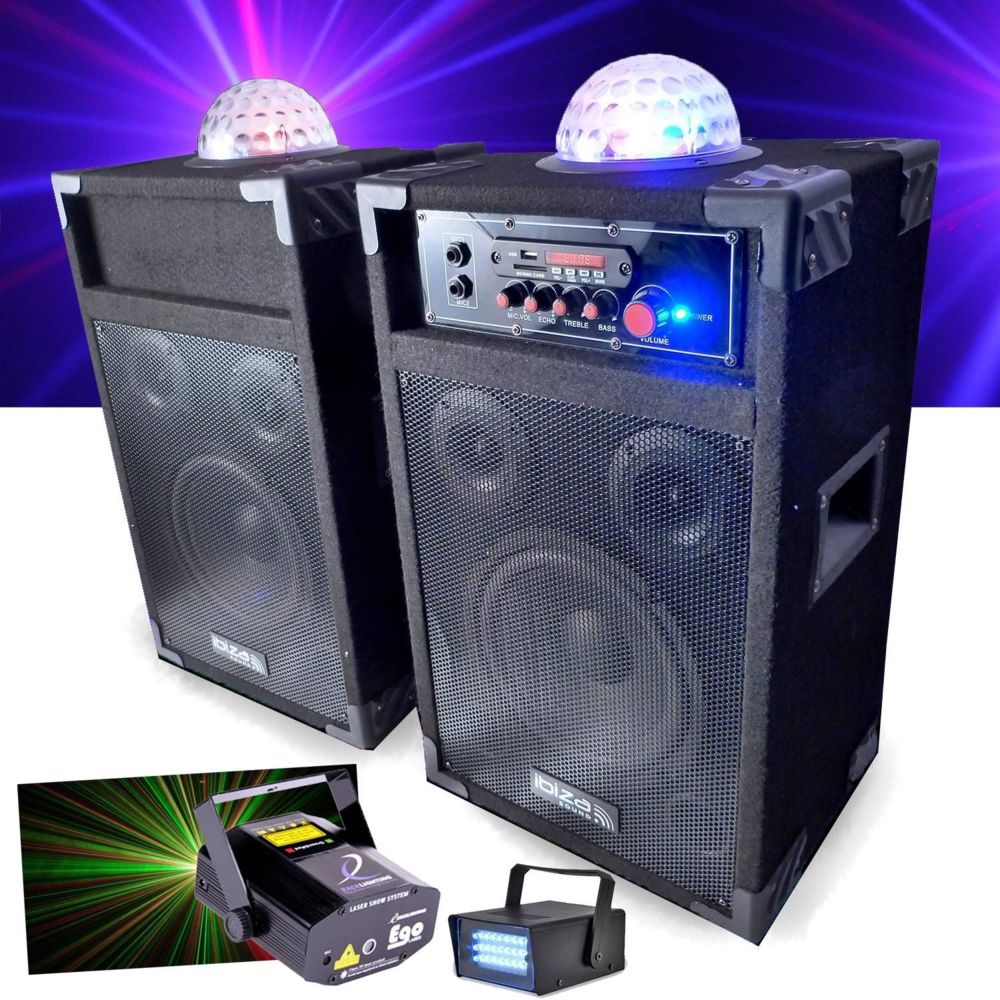Ibiza Sound - Karaoké comlet 250W PMPO + Astro + 2 mini strobos et Laser - Packs sonorisation