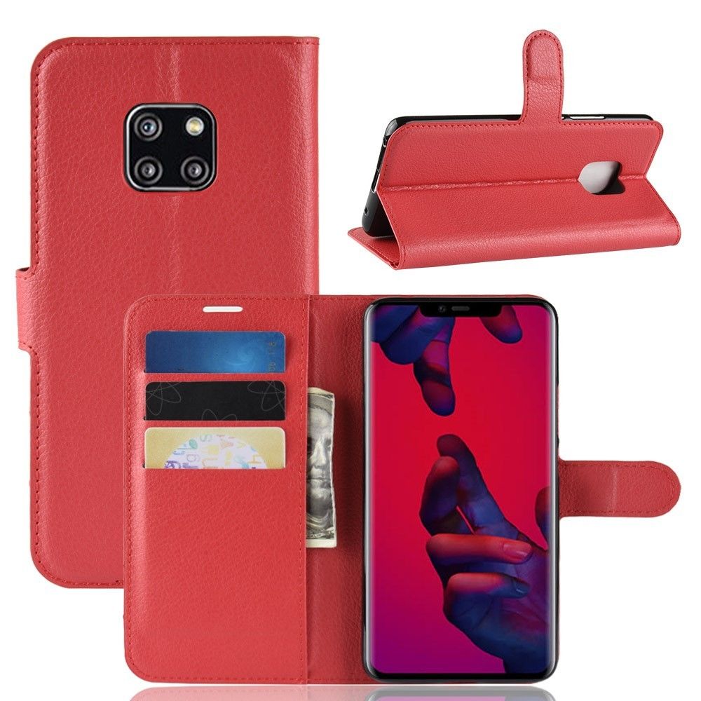 marque generique - Etui en PU litchi rouge pour votre Huawei Mate 20 Pro - Autres accessoires smartphone