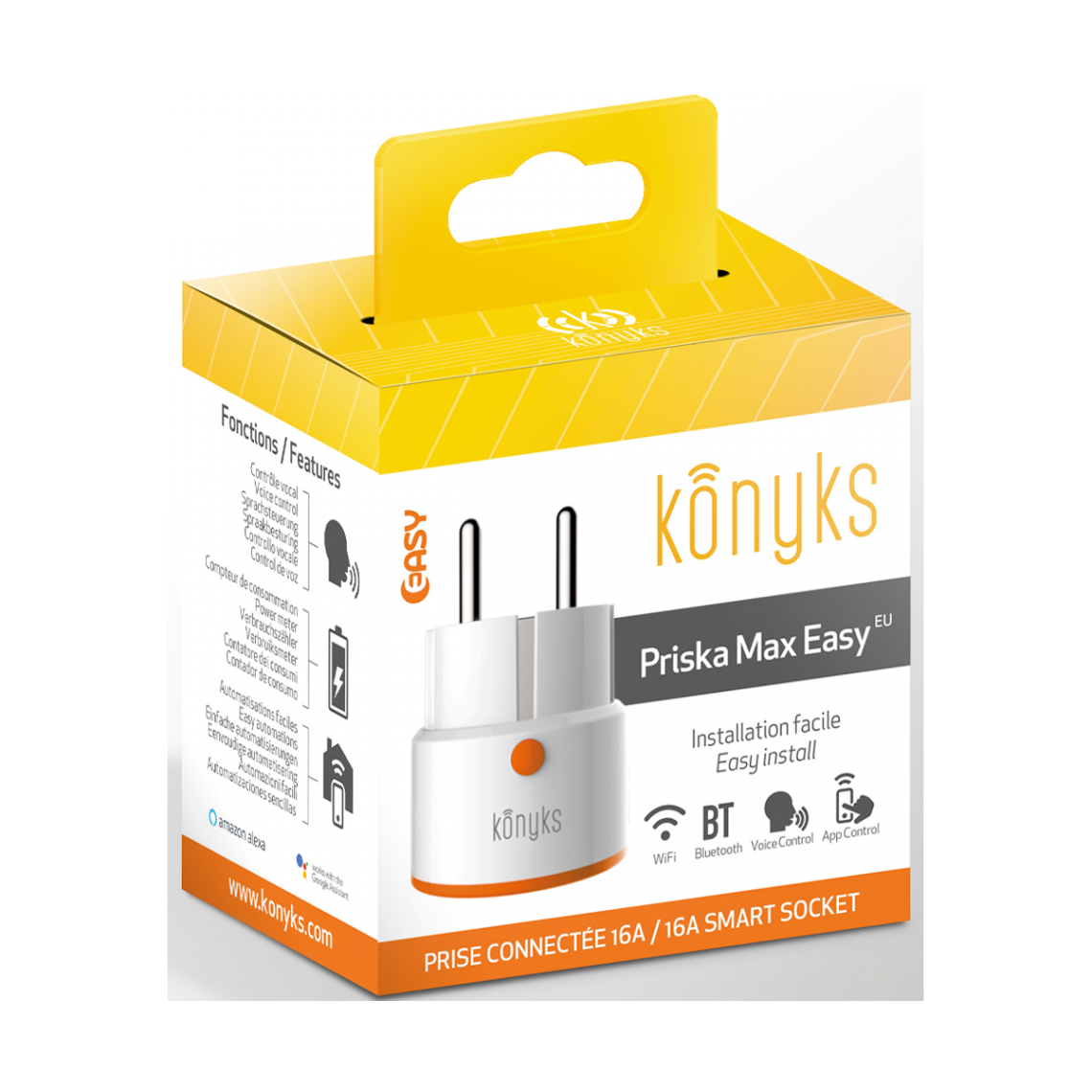 Konyks - Priska Max Easy 16A - Prise connectée WiFi - Prise connectée