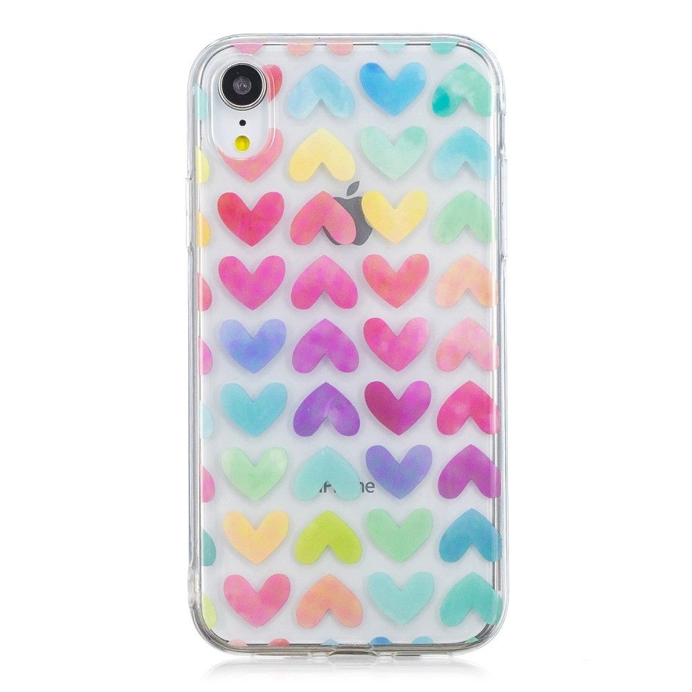 marque generique - Coque en TPU motif mou coeurs colorés pour votre Apple iPhone XR 6.1 pouces - Autres accessoires smartphone