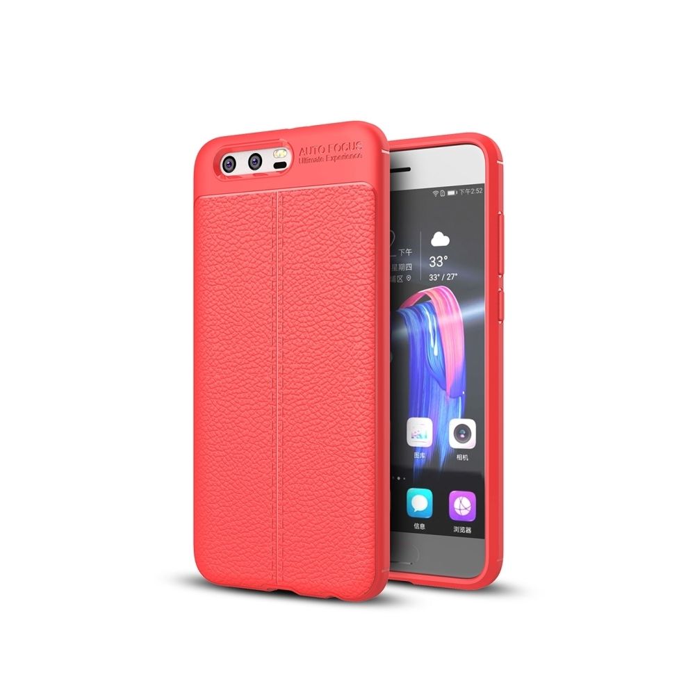 Wewoo - Coque rouge pour Huawei Honor 9 Litchi Texture TPU étui de protection - Coque, étui smartphone