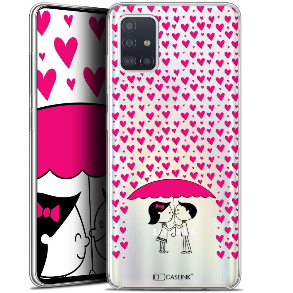 Caseink - Coque Pour Samsung Galaxy A51 (A515) (6.5 ) [Gel HD Collection Love Saint Valentin Design Pluie d'Amour - Souple - Ultra Fin - Imprimé en France] - Coque, étui smartphone