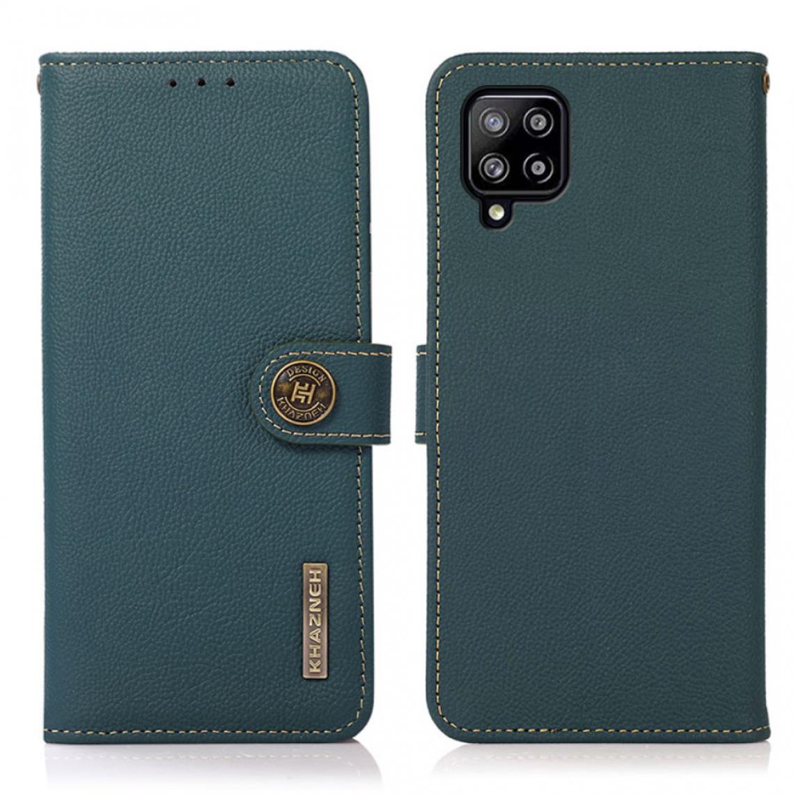 Other - Etui en cuir véritable Revêtement texturé avec conception de balayage antivol RFID vert pour votre Samsung Galaxy A22 4G (EU Version) - Coque, étui smartphone