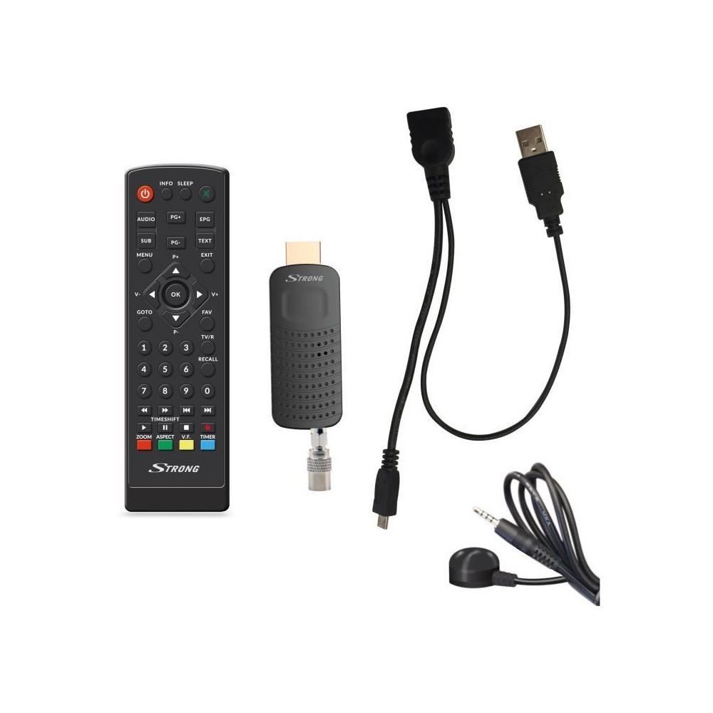 Strong - STRONG SRT82 Décodeur stick HDMI TNT Full HD -DVB-T2 - Compatible HEVC265 - Récepteur/Tuner TV avec fonction enregistreur (HD... - Accessoires de motorisation