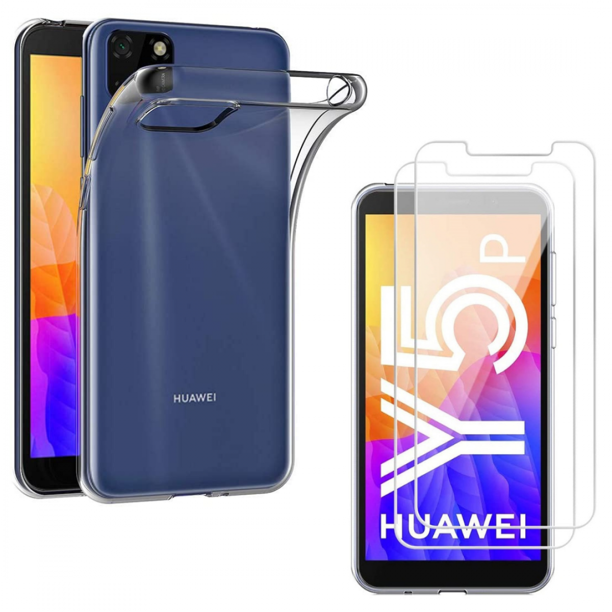 Phonillico - Coque pour Huawei Y5P et 2 Verres Trempé Film Protection Ecran Phonillico® - Coque, étui smartphone